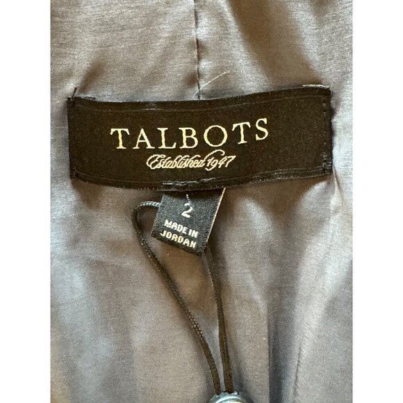 Talbots Blazer Women 2 Gray Wool Blend Single Breasted One Button Close Kate Fit - Picture 8 of 12